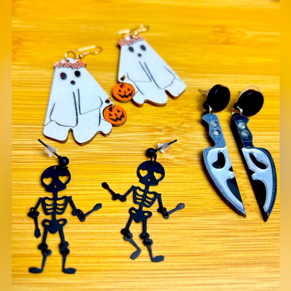 Set Of  3 Halloween Earrings